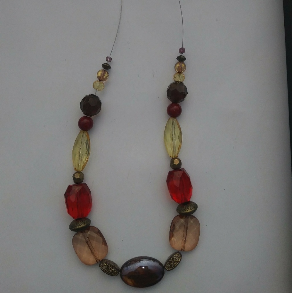 Burgundy and brown stone necklace